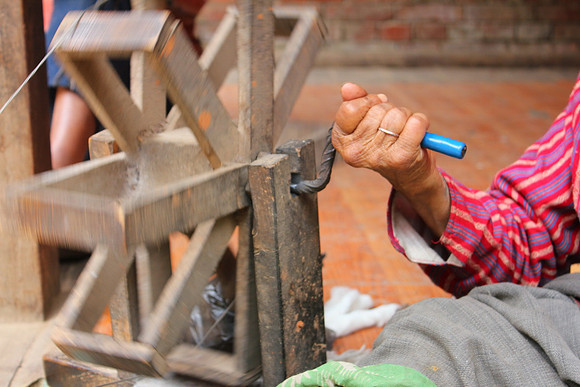Yarn spinner Bhaktapur Nepal  5