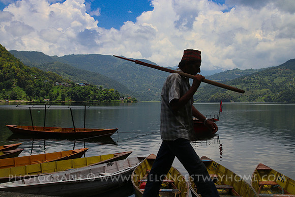 Boat man at Begnas Lake