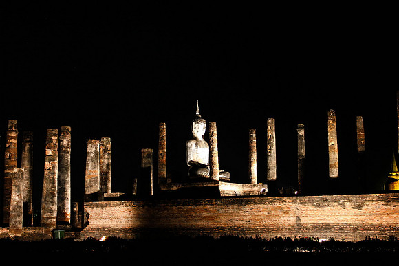 Sukhothai temples at night, Thailand 2