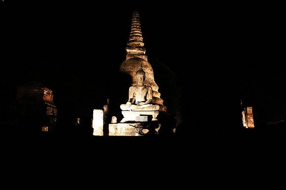 Sukhothai temples at night, Thailand 3