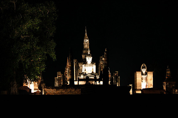 Sukhothai temples at night, Thailand 1