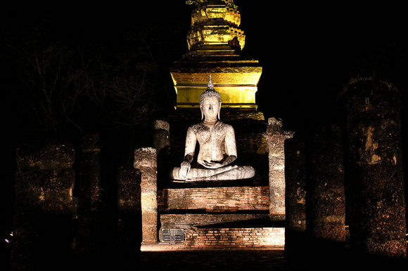 Sukhothai temples at night, Thailand 9