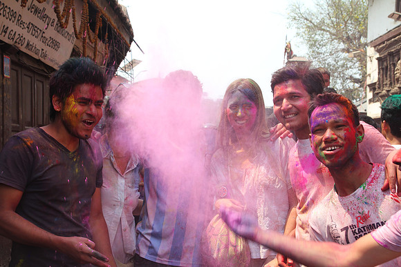 Nepali celebrating Holi