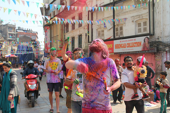 Celebrating Holi in Kathmandu