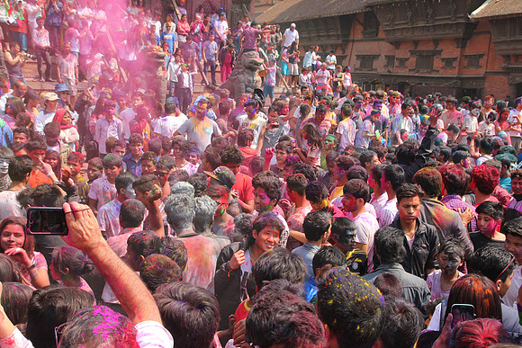 Holi Festival in Kathmandu Durbar Square