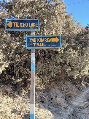 Sign post for Tilicho Lake and Yak Kharka