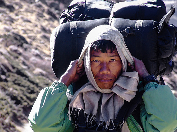 Porter on the Annapurna Circuit Nepal
