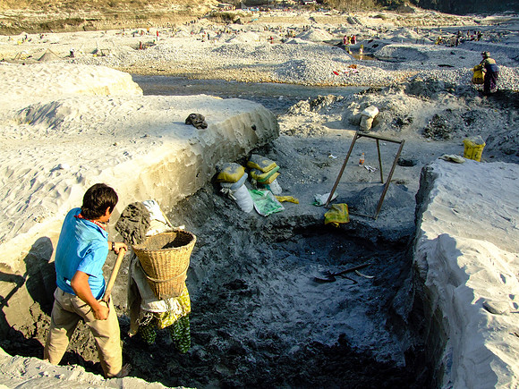 A sand pit in the river Seti mine