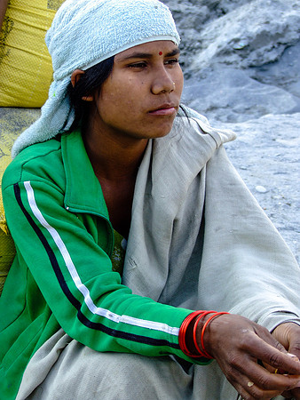 Young river mining lady
