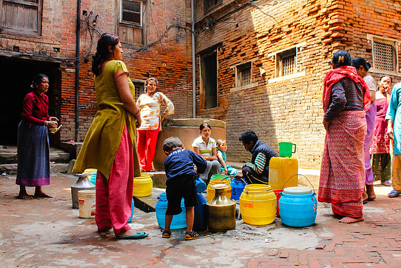 Collecting water in Nepal