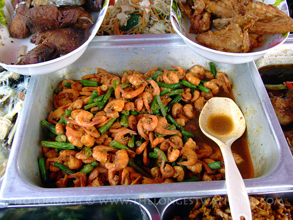 Prawns and green beans from Sabah Malaysia