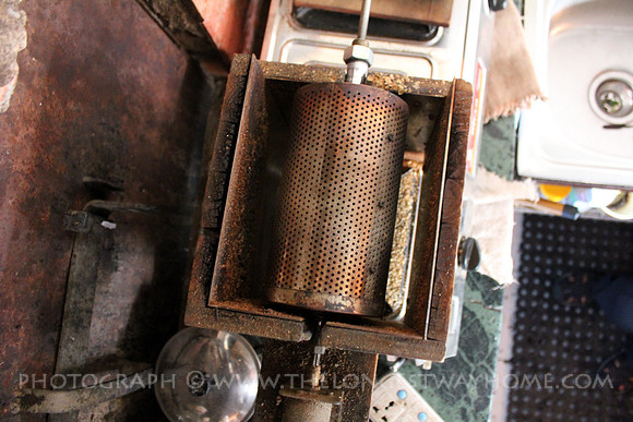 Inside a small coffee roaster from above