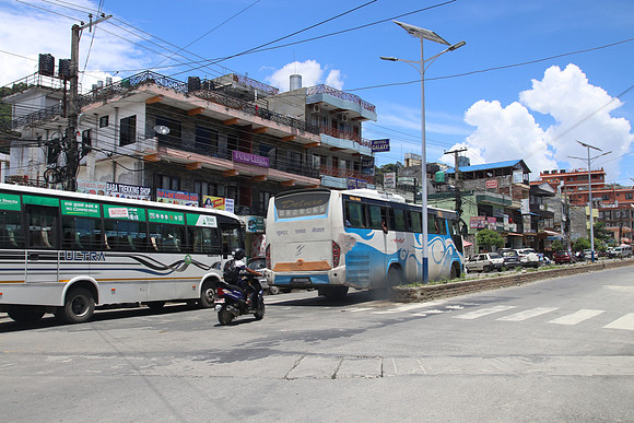 Big Buses in Lakeside in Pokhara