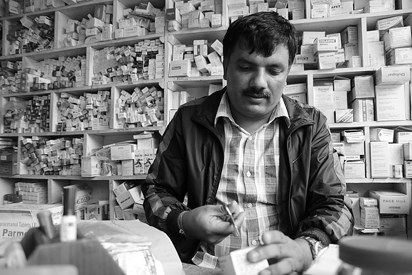 Norris from Ramba Pharmacy in Pokhara 1 BW
