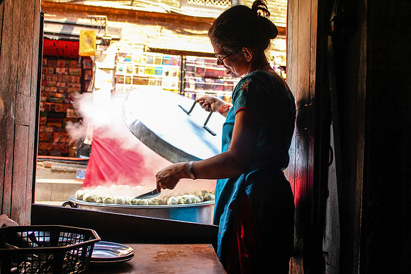 Local momo cafe in Bhaktapur Nepal 2