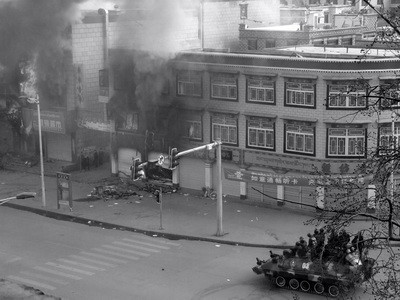 Tibet Riots in Tibet - Lhasa, Tibet BW_resize