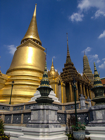 Three Pagodas in Bangkok Thailand