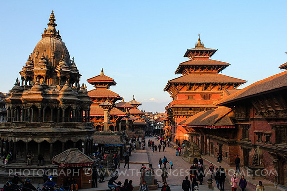 Patan Durbar Square during sunset, Nepal